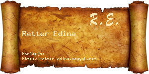 Retter Edina névjegykártya